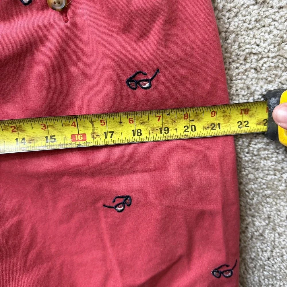 Vineyard Vines Chino Shorts Mens 34 Red Embroidered Sunglasses Casual Summer